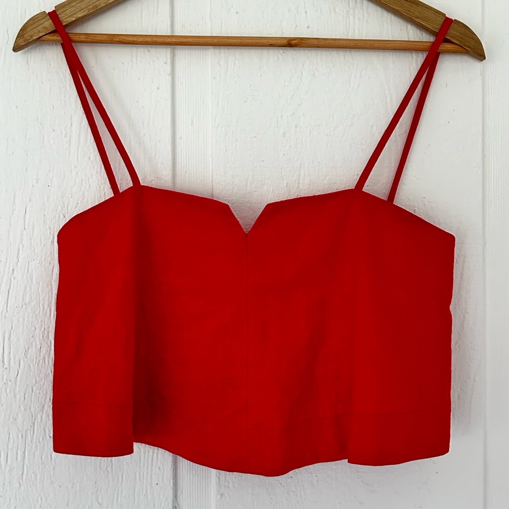 Clayton x Revolve Red Cropped Tank - size small
